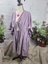 Torrid Festi Purple Tie Front Romper 4X Embroidery New Without Tags picture