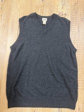 L.L. Bean Men's Charcoal Lambs Wool V-Neck Sweater Vest Size XL-Tall picture