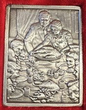 1974 Hamilton Mint Saturday Evening Post “Freedom from Want” Silver Medal #1951 picture