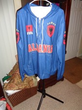 Albania Soccer Long Sleeve Jersey Football Hoodie Shirt 1/3 Zipper Size L picture