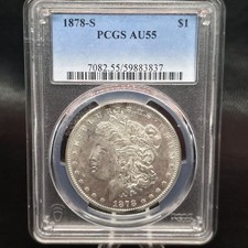 1878-S Morgan Silver Dollar PCGS AU55 1$ 90% Silver- $5 Flat Rate Shipping picture