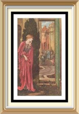 50+yr Old Vintage Pre-Raphaelite Art by Edward Burne-Jones Print Danaë Mythology picture