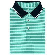 Rhoback The Butler StripeMen's Short Sleeve Performance Polo With Logo Large picture