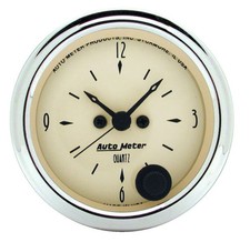 Autometer 1885 Antique Beige Clock, 2-1/16