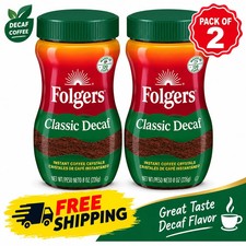 (2 Pack) Folgers Classic Decaf Instant Coffee, 8 oz Jar (FRESH) picture