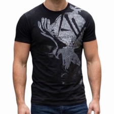 ARMANI EXCHANGE Black EAGLE Short Sleeve Slim Fit Designer  Mens T-shirt NWT picture