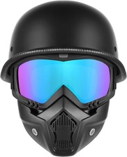 TRUSTERTHEE Motorcycle Half Helmets with Face Shield German Style Motorcycle new picture