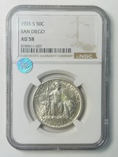 1935 S Classic Commemorative California  NGC AU-58 SAN DIEGO Sight White picture