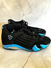 Retro Jordan Air Jordan 14 Black/Blue Mid-Top Leather Lace-Up Sneaker US 13 MPN picture