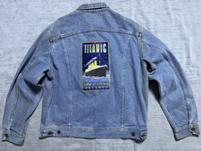 RARE Titanic Ship of Dreams Embroidered Vintage 90s Lee Denim Jacket Size L picture