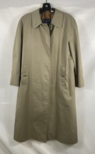 Vintage 90s Burberrys Men's Tan Car Coat Trench Nova Check Wool Liner Sz 40 picture