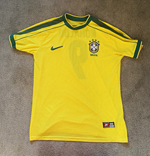 Vintage Nike Brazil Ronaldo 9 Soccer Jersey Mens XL Slim Fit 1998 World Cup⁠ picture