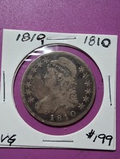 1810 CAPPED BUST HALF DOLLAR. VG C ONDITION. EARLY picture
