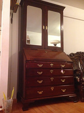 A George II mahogany bureau cabinet from collection of antique 1740 picture