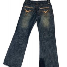 VTG 2000s Route 66 Embroidered Pocket Jeans 32x32 Baggy Cyber Skater Grunge Y2K picture