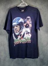 Vintage 1998 Pro Player John Elway Denver Broncos Career Stats T Shirt Size L picture