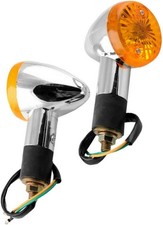🆕 2 Chrome Amber Front Rear Turn Signal Blinker Indicator Light For Motorcycle picture