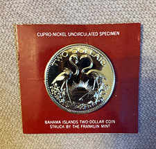 1975 Bahamas 2 Dollars Flamingo Brilliant Uncirculated Copper-Nickel Coin picture