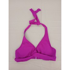 Athleta Aqualuxe Bikini Top Womens 34 B/C Purple Halter Twist Front picture