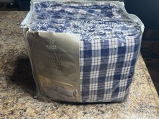 NOS Home Trends Queen Flannel Yarn Dyed Sheet Set 100% Cotton 4-piece picture