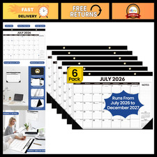 6 Pack Desk Calendar 2026-2027, Jul 2026-Dec 2027, Large 17x12 Inches picture