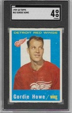 1959-60 TOPPS DETROIT TIGERS GORDIE HOWE #63 SGC 4 HALL OF FAME picture
