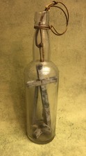 Antique Folk Art Whimsy Bottle Wood Cross Passion Tools Jacob's Ladder 11
