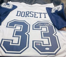 Autographed/Signed Tony Dorsett Dallas White Color Rush Football Jersey JSA COA picture