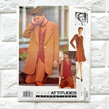 Vtg NEW Vogue 1062 Pattern Sz 6 8 10 Betty Jackson Attitudes Jacket Vest Dress picture