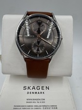Skagen Holst Charcoal Dial Brown Leather Men's Watch SKW6086 picture