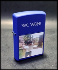 Zippo Royal Blue Zippo Lighter | Full Color UV Printed | Personalized Photo Gift picture