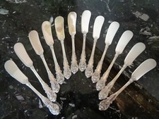 12 WALLACE SIR CHRISTOPHER STERLING SILVER FLAT BUTTER SPREADER KNIFE FLATWARE picture