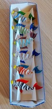 Vintage Murano Glass Campanella Scarl Italy Fish Set of 6 w/ 2 Gold Backed Fish picture