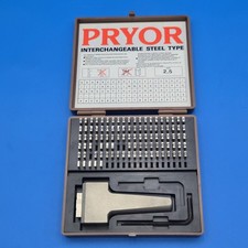 Pryor Interchangeable Steel Type Metal Stamping Kit Size 2.5 Sheffield England picture
