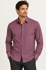 NWT Theory Klaus Button Down Shirt Men’s XXL Amethyst Purple Bambino Stretch  picture