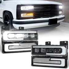NEW MOVOTOR LED Headlight Assembly Compatible with 1988-1998 Chevy GMC picture