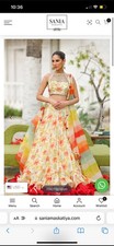 SANIA MASKATIYA alvina PESHWAS beige floral red ruffle $1200 picture