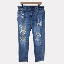 Judy Blue Boyfriend Fit Distressed Jeans Womens 15/32 Medium Wash Five Pocket picture