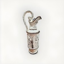 Vintage Staffordshire Silver Lustre Cavalier Relief-Molded Pitcher Ceramic Ewer picture