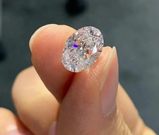 Certified 3 Ct Lab Grown Diamond Oval Cut VVS1 Clarity D Color CVD Loose Diamond picture