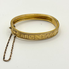 Antique H&B Bracelet Hinged Safety Chain Gold Filled PAT 1874 Henry Bourne picture