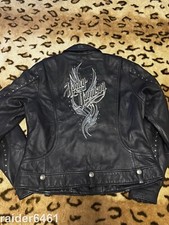 Harley-Davidson Women's Embroidered Leather Jacket Black Star Lake L 97024-08VW picture