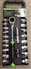 BRAND NEW 21 Pc 3/8 SAE & Metric 72T Pass Go-Thru Socket Set Sockets Ratchet picture