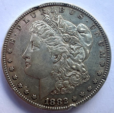 1882 S 90% Silver Morgan Dollar $1 With Rim Dings picture
