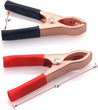 Pair of Alligator Battery Clips for Charging with Vehicle Battery picture