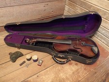 Vintage Copy Of Antonius Stradivarius Violin Faciebat Anno 17 With Case Made USA picture