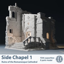 Romanesque Temple Side Chapel 1 | Wargame Terrain | 1 Multi-Piece | FDM printed picture