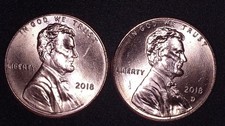 2018-P&D Lincoln Shield Cent (2) Penny Set BRILLIANT UNCIRCULATED picture