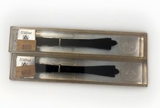 (2) NOS Vintage Unused JB Champion Black Corfam Buckle Watch Band #1127 7/16” picture