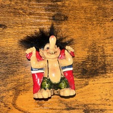 Vintage Norway Viking Troll Scandinavian Souvenir Figurine 2.5 inch tall picture